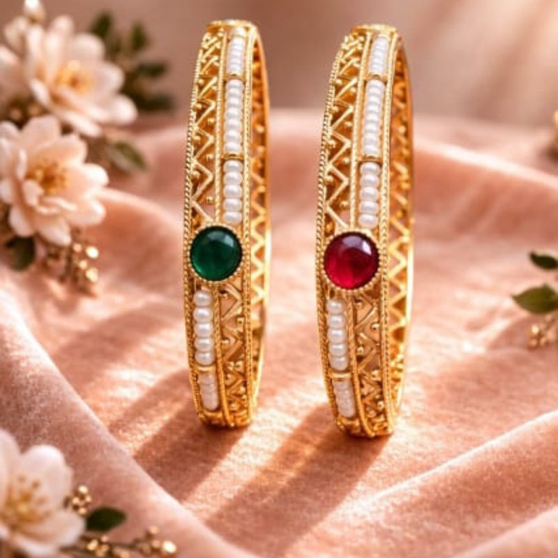 Beautiful Pearl & Stone Bangles