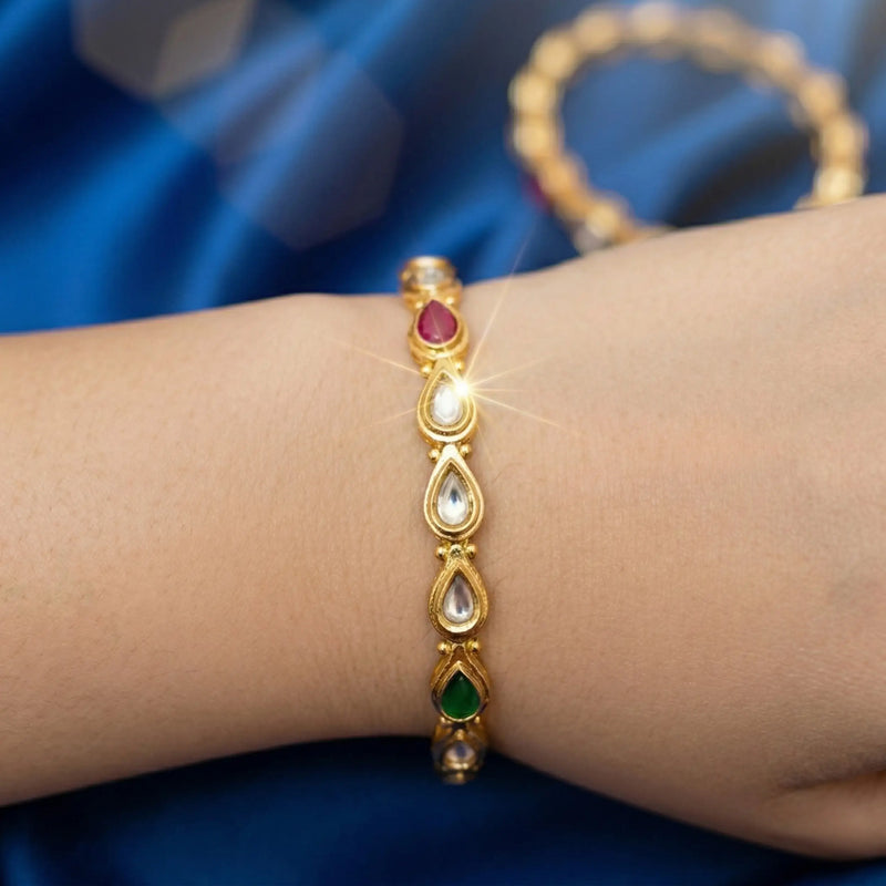 Royal Teardrop Kundan Bangles